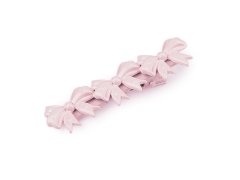Kovinska sponka za lase trak, listi - roza sveti trak