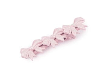 Kovinska sponka za lase trak, listi - roza sveti trak