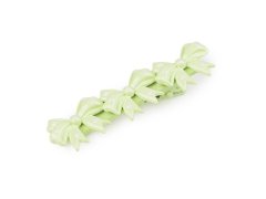 Kovinska sponka za lase lok, listi - zelen trak