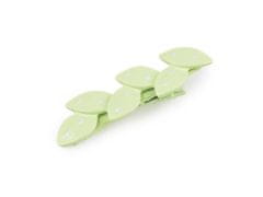 Kovinska sponka za lase lok, listi - zeleni list