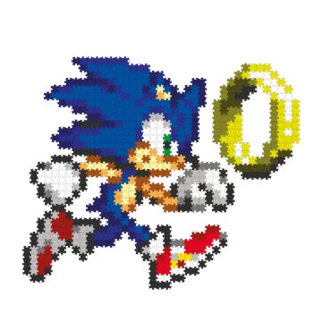 Tomy Jixelz REMIX Sonic puzzle plastične pixel art Sonic & Ring