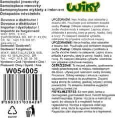 Samolepilne oznake z imeni 14x31,5 cm