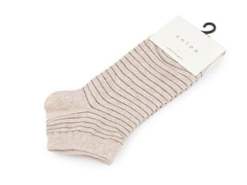 Bombažne gležnjarske nogavice za ženske/moške - Beige Light Stripes