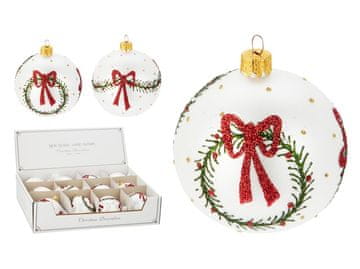 Steklena krogla 80 mm za drevesni trak z girlando matirana mešanica, barvna