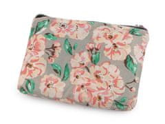 Zložljiva nakupovalna torba z zadrgo 39x40 cm - siva in krem cvet