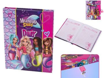 Skrivni dnevnik morska deklica v škatli s ključavnico v foliji