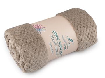 Mikroflanelna strukturirana odeja 150x200 cm - bež