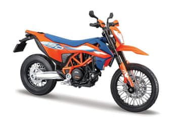 Maisto - Motocikel s stojalom, 2023 KTM 690 SMC R, oranžno-modra, 1:12