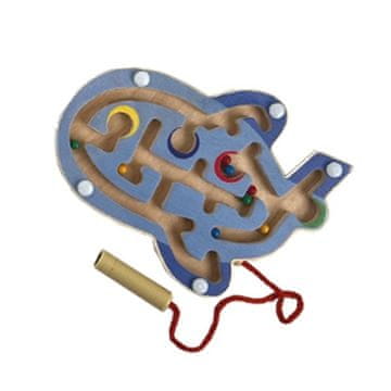 Bigjigs Toys Leseni magnetni labirint Blue Plane