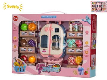 Hladilnik 14 cm na baterije z dodatki s svetlobo - mešanica barv (bela, roza)