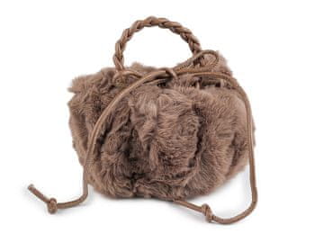 Torbica iz krzna 24x18 cm - temno bež