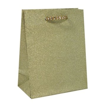 Božična vrečka, bleščice, zlata, 33 x 26 x 12,5 cm