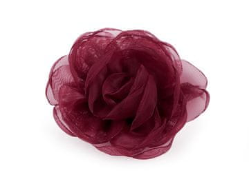 Broška cvet iz organze Ø8 cm - bordo