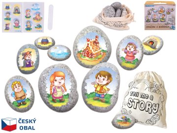 Hansel in Gretel pravljica set kamnov z nalepko 10 kosov