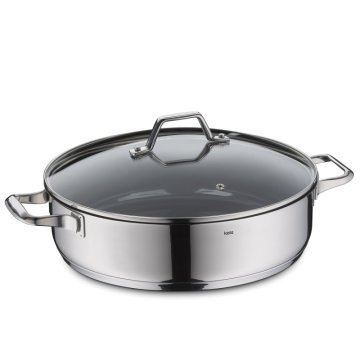 Servirna posoda s pokrovom Lucca iz nerjavečega jekla 32x9 cm 6l KL-11587