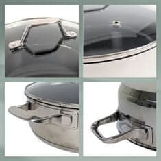 Servirna posoda s pokrovom Lucca iz nerjavečega jekla 32x9 cm 6l KL-11587