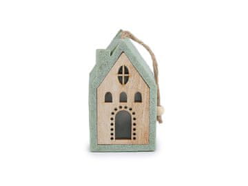 Hišica iz filca za obešanje - zelena žajbljeva svetloba