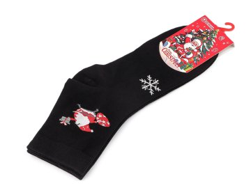 Božične nogavice unisex - črne