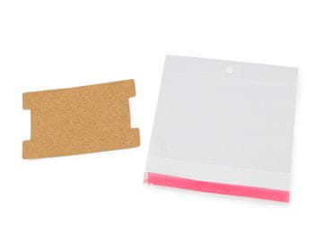 Papirnata kartica za zapestnice, gumice z vrečko z evro sponko 6,2x9,3 cm - rjava naravna (200 kosov)