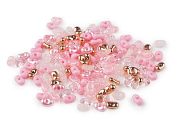 Plastične kroglice arašid mix 4x6 mm - roza svetlo roza zlato (10 g)