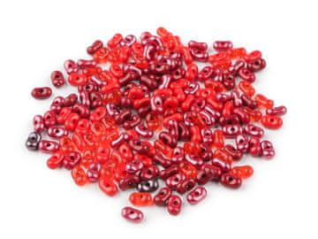 Plastične kroglice mešanica arašidov 4x6 mm - rdeče (10 g)