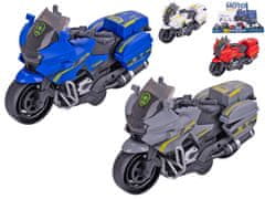 Policijsko motorno kolo 14 cm z vztrajnikom - mešanica barv (siva, modra, bela, rdeča)