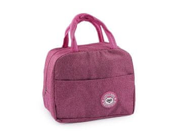 Vrečka za malico z žepom 22x18 cm - temno roza
