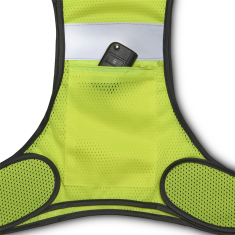 Hama odsevni telovnik za tekače/sprehajalce/kolesarje, žep z zadrgo, nastavljiva velikost, neonsko rumena