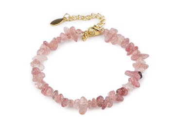 Zapestnica iz mineralnih delcev - češnjev kremen