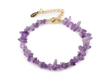 Zapestnica iz mineralnih delcev - ametist