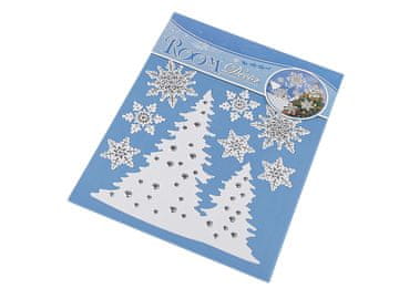 Božične plastične nalepke 3D - belo drevo