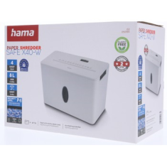 Hama Safe X40-W, uničevalnik s križnim rezom, 4 listi, stopnja varnosti P4 T4 E3, bela