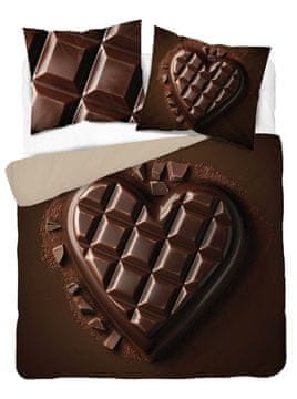 DETEXPOL Francosko posteljno perilo 3D Heart chocolate micro Poliester - mikrovlakna, 220/200, 2x70/80 cm