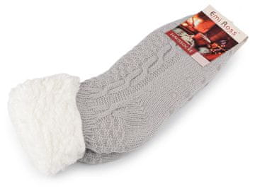 Zimske nogavice s protizdrsno zaščito, kratke - (velikost 35-38) sive najsvetlejše