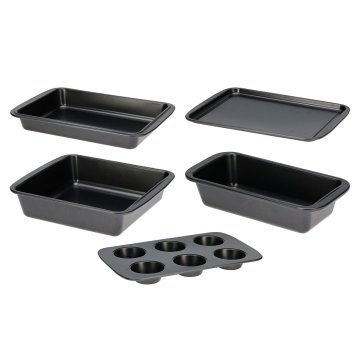 Komplet pekačev za peko 5 kosov, jekleni s površino brez prijemanja KO-309400400