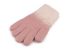 Ženske pletene rokavice - pudrasto roza svetlo