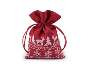 Božična darilna vrečka 10x15 cm - rdeča temna