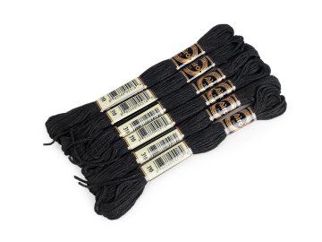 Preja za vezenje tipa mouline AIRO 6 kosov/8 m - črna (6 kosov)