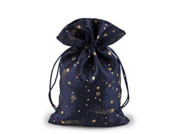 Božična darilna vrečka z zvezdicami 15x24 cm - temno modra