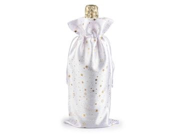 Božična darilna vrečka za steklenico 15x33 cm - bela