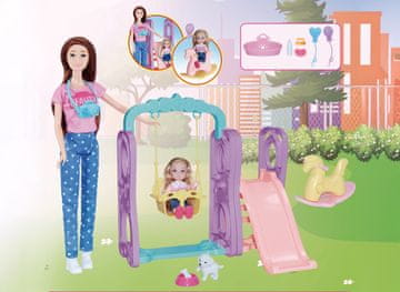 Lutka z deklico na igrišču 30 cm