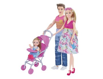 Noseča lutka z družino 30 cm