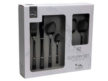 KOMPLET JEDILNEGA PRIBORA 42 KOSOV ČRNE BARVE