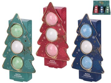 Božični darilni set - bombice za kopel 3 x 20 g - mešanica barv (rdeča, modra, zelena)