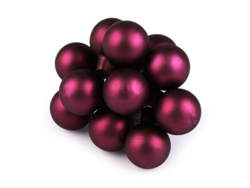 Božična steklena bučka na žici Ø2,5 cm - mat in sijaj - roza mat (12 kosov)