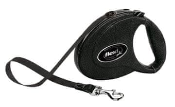 Flexi Leash Leather M pas 5m črno usnje