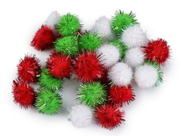 Pom-poms z lureksom Ø20 mm - Božična mešanica