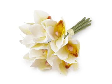 Umetna orhideja šopek - kremasta svetloba