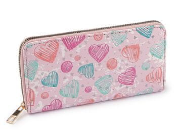 Ženska / dekliška denarnica srce 10x19 cm - roza st.