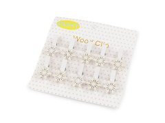 Božična lesena snežinka z bleščicami - bela AB (10 kosov)